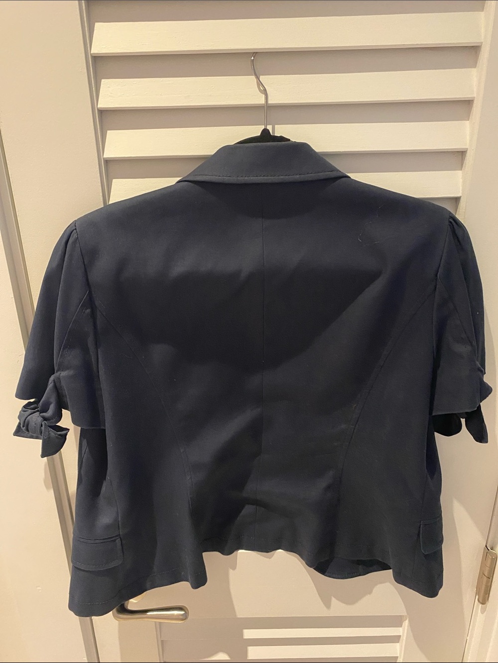 RED Valentino Navy Short-Sleeve Tailored Blazer - Picture 6 of 6